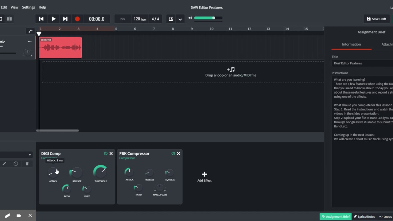 Compressor Intro in BandLab