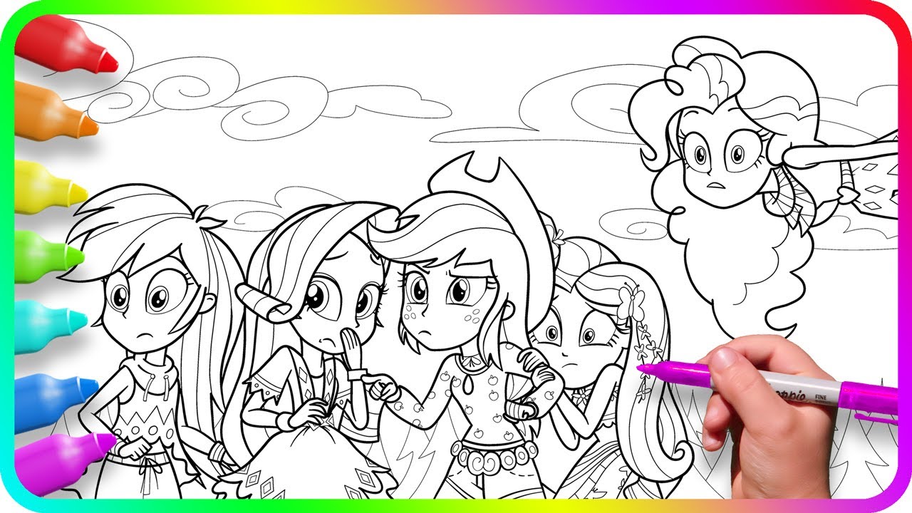 Coloring Pages EQUESTRIA GIRLS - How to color My Little Pony characters. Easy Drawing Tutorial Art