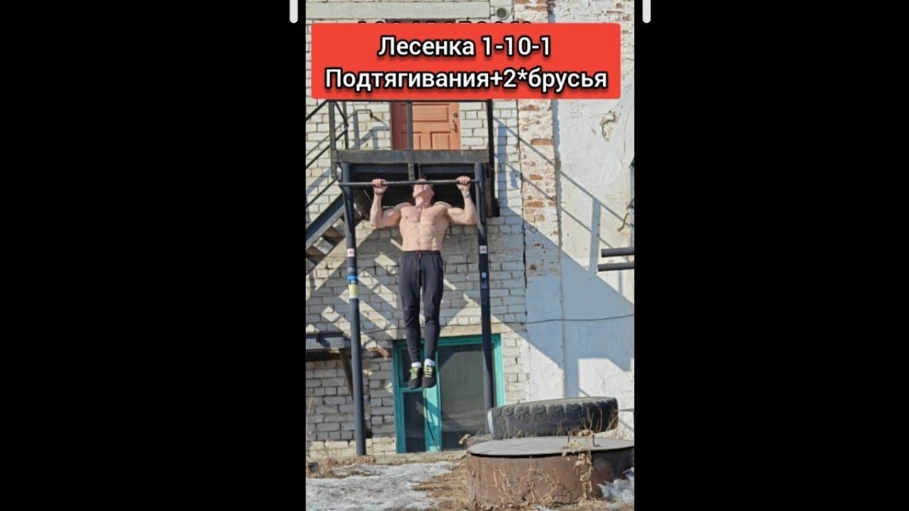 Лесенка 1-10-1 Подтягивания+2*брусья