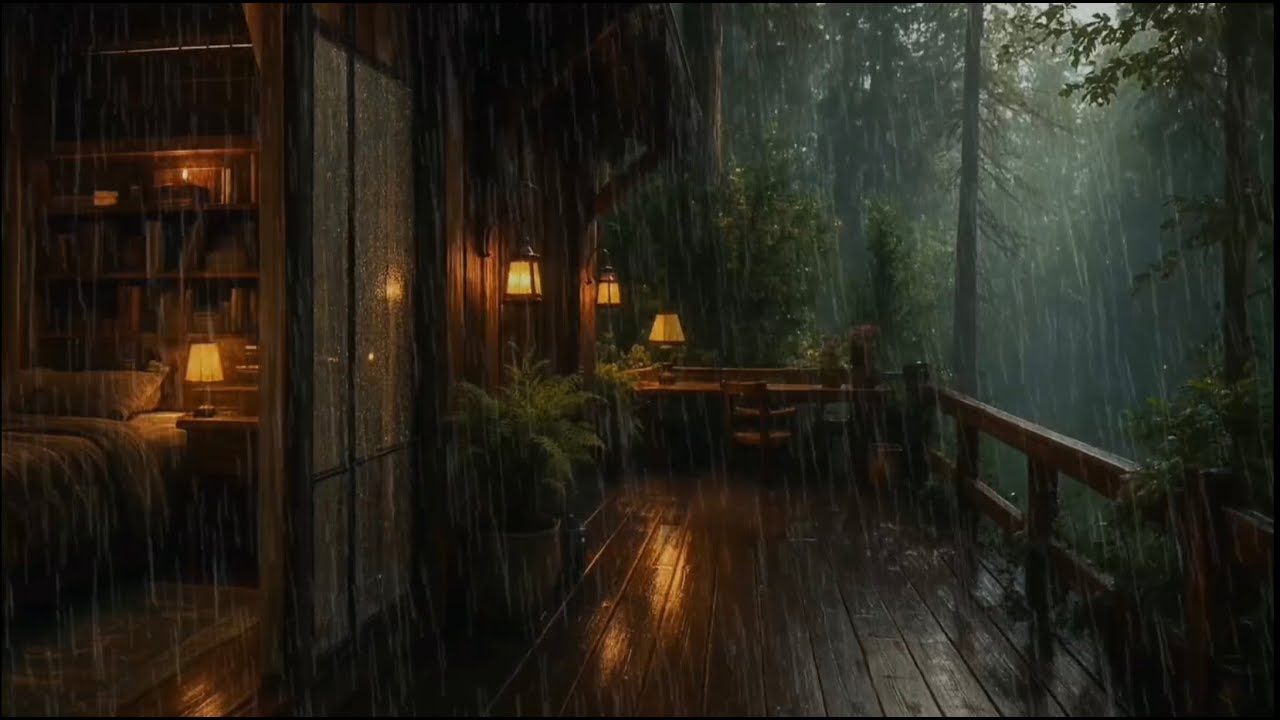 Ad-Free Roaring Rain & Drift Into Sleep With Cozy Bedroom Window 🌧| Rain Sounds for Deep Sleeping
