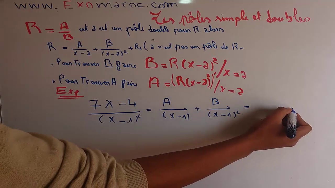 #6# Polynômes : Fraction rationnelle : theoreme de decomposition en elements simples ( darija)