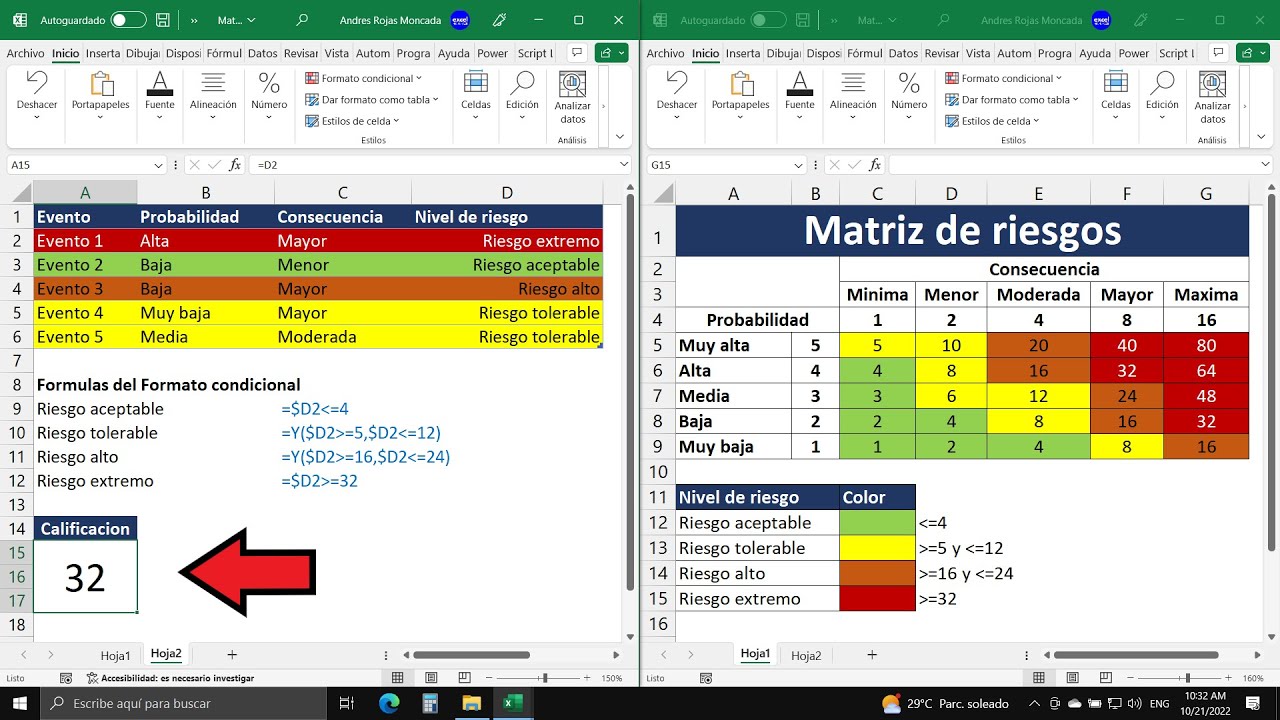 Cómo Hacer una MATRIZ DE RIESGOS Dinámica en Excel