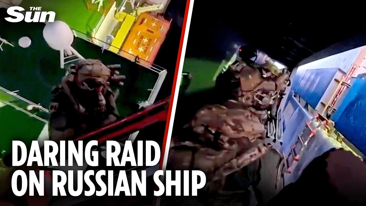 Special Commando unit seize Russian cargo ship 'linked to smuggling' in daring helicopter assault