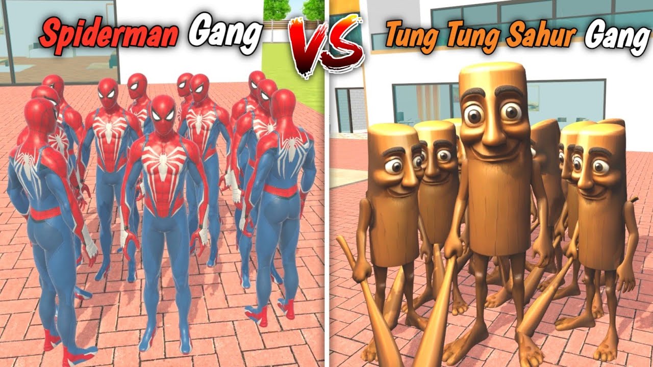 🔥 Tung Tung Sahur Gang vs Spider-Man Gang | Epic Funny Battle! 🕷️💥in Indian Theft Auto 