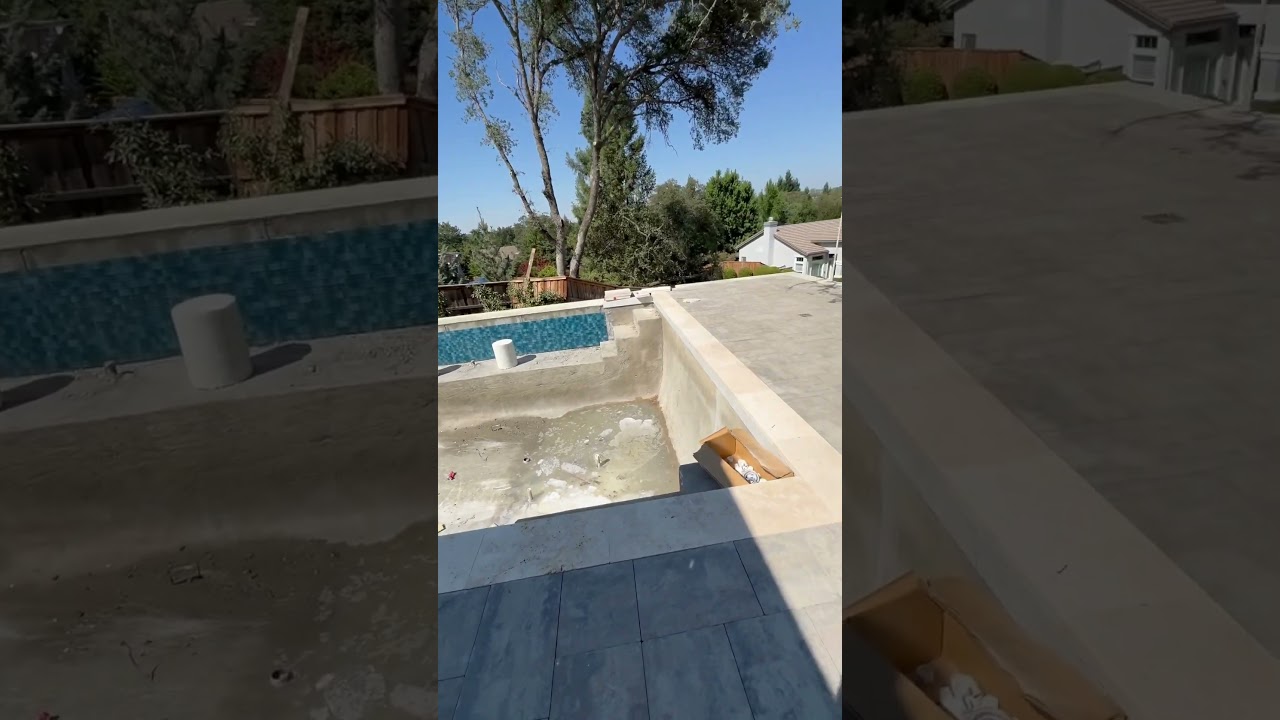 Custom vanishing edge pool coming along in Rancho Mureita, CA #pooldesign #poolbuilder #pools