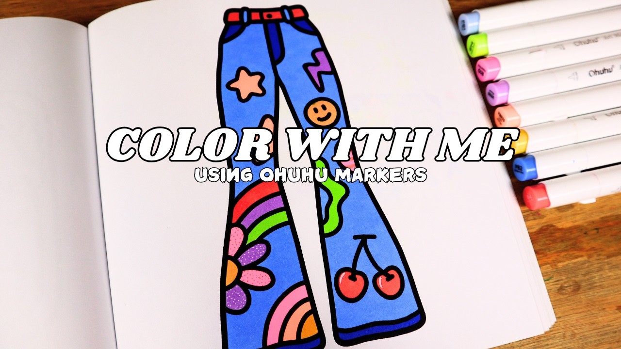 Color with me (ASMR) Cute & Groovy by Coco Wyo using Ohuhu markers