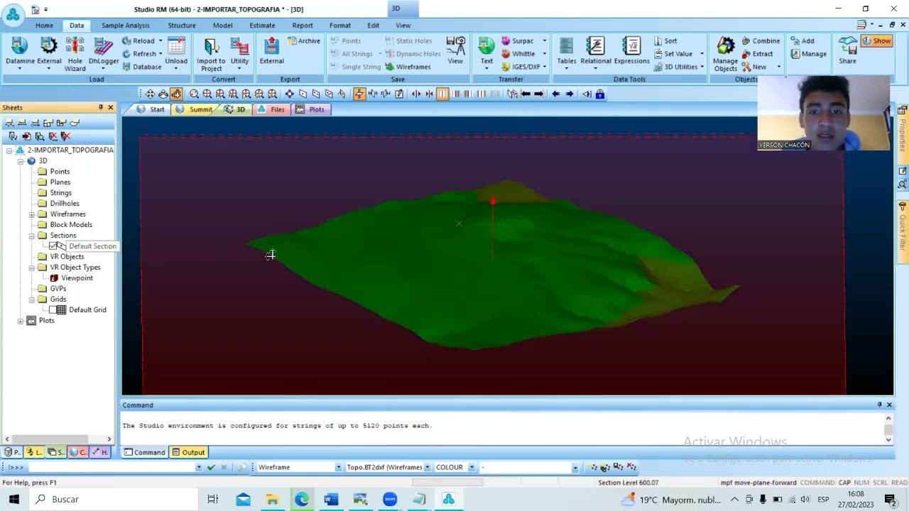 4: 12_ Importacion de la topografia software DATAMINE RM