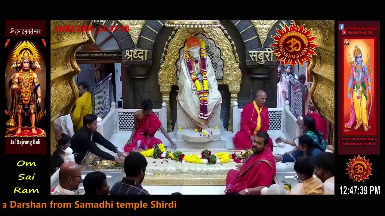 Sai Baba Darshan Live Today || 10 FEB 2026 || TUESDAY || MORNING