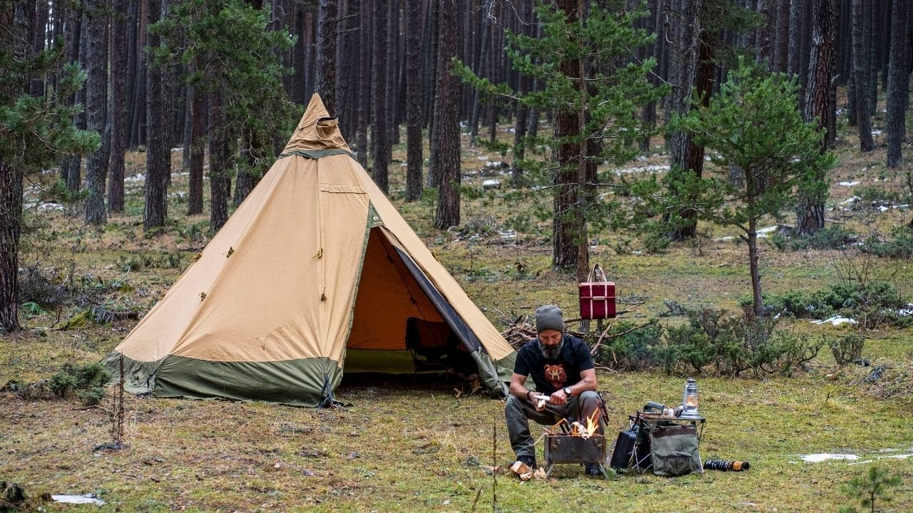Aladağlar Sobalı Çadır ve Kamp Yemeği Kafa Kampı Tentipi Camping & Buscraft Video, Camp Food Cooking