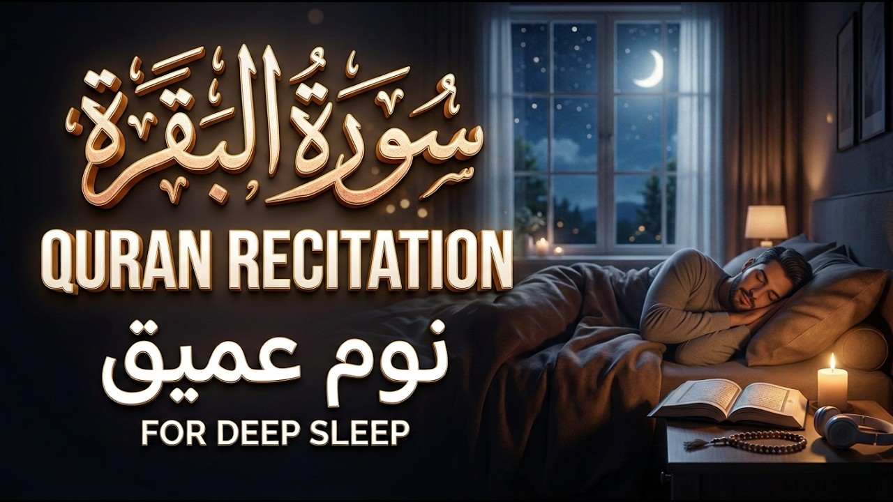 سورة البقرة كاملة للنوم العميق 😴 بصوت هادئ جداً بدون اعلانات - Quran Recitation