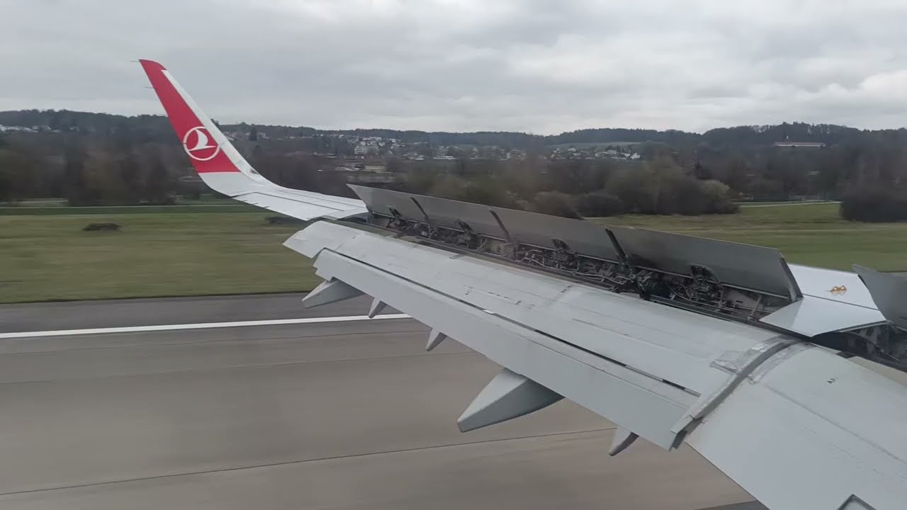 Landing at Zurich Kloten Airport | Turkish Airlines | Airbus A321neo