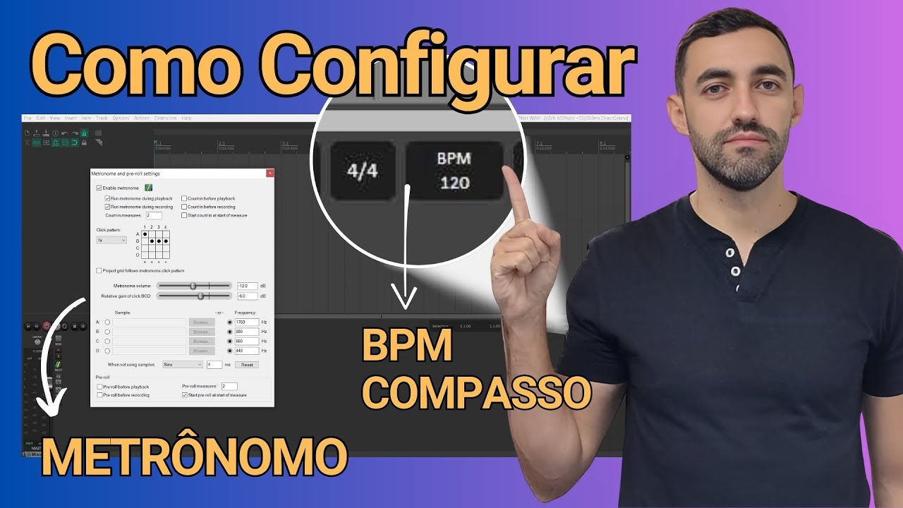 Como Configurar BPM, Compasso e Metrônomo no Reaper – Tutorial Completo!
