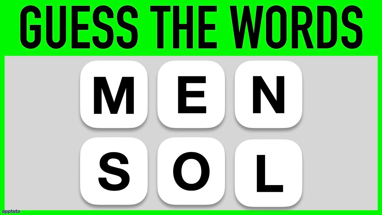 ANAGRAMS WORD GAME #4 - 25 Scrambled Words Guessing Game