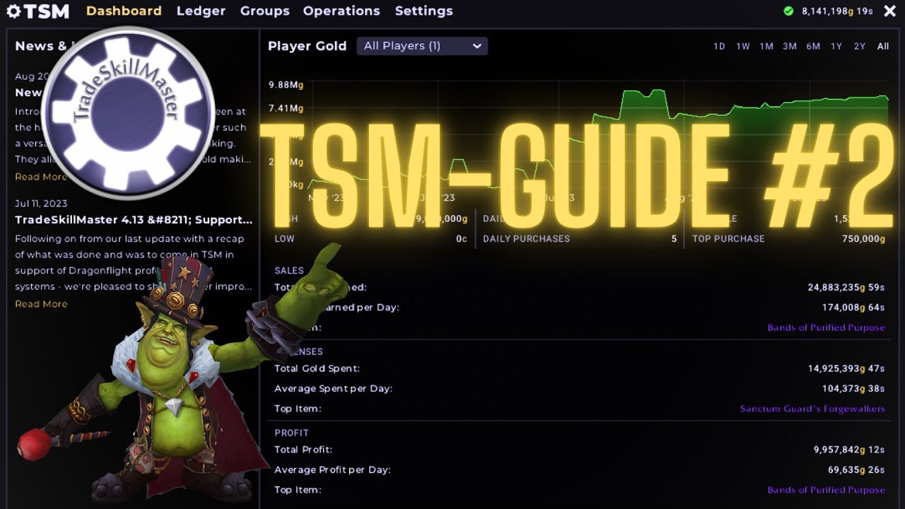 Tradeskillmaster-Guide Teil 2/3 | TSM-Dashboard, TSM-Ledger & TSM Berufefenster erklärt