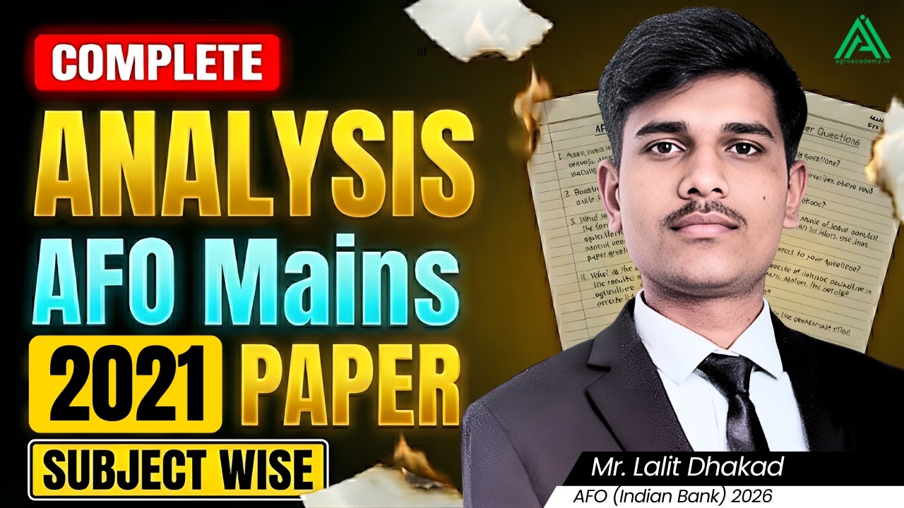 AFO(Mains) 2021 PYQs Paper Complete Analysis Subject Wise By AFO Lalit Dhakad