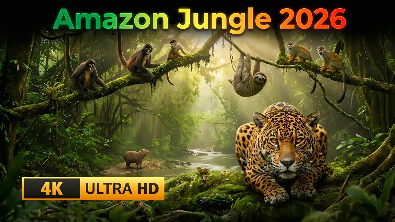 Amazon Rainforest Animals 4K 🌿 | Wildlife Relaxation & Nature Sounds