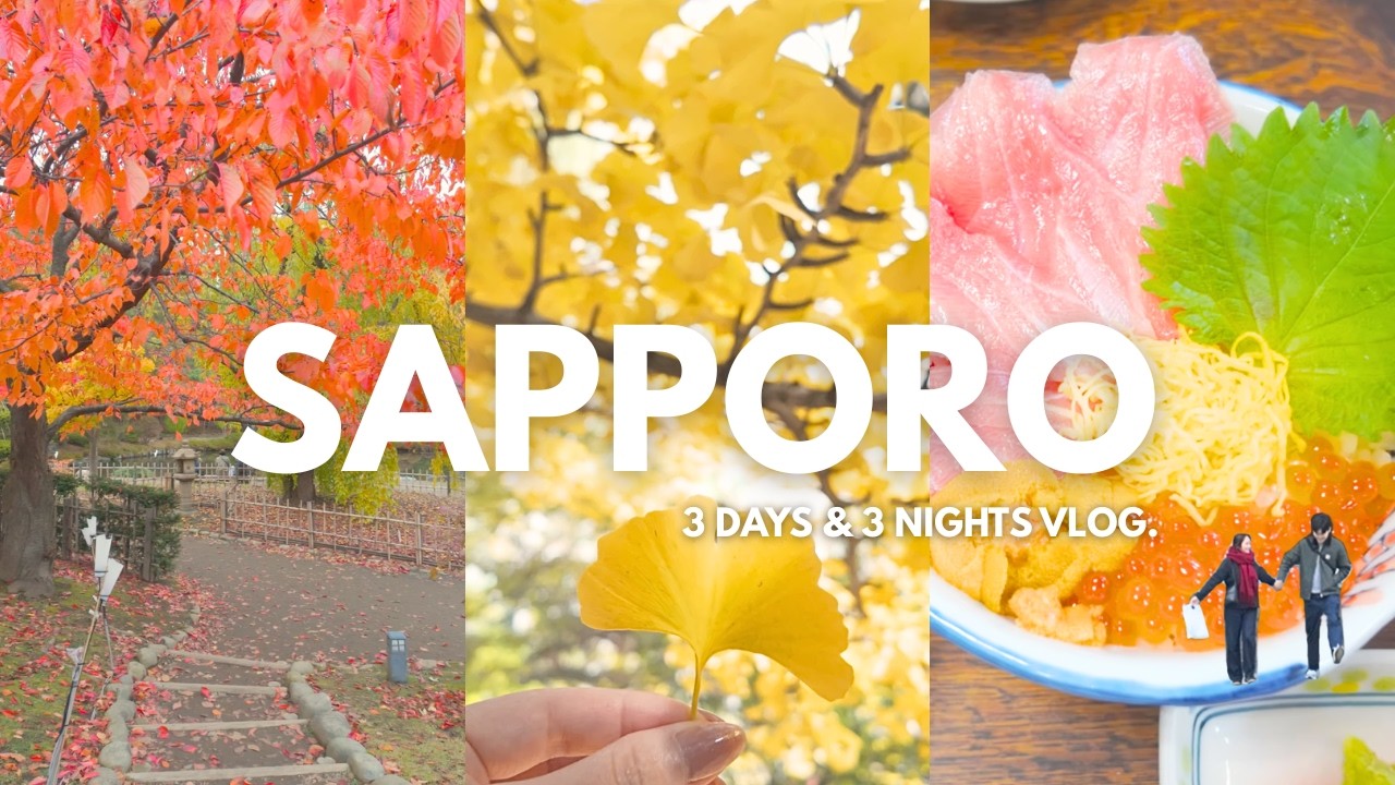 3 Days: Autumn in Sapporo, Hokkaido | Seafood markets, Nakajima Park | Silent Japan Vlog