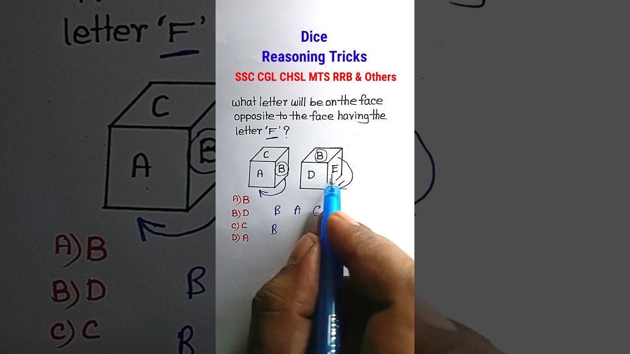 Dice | Dice Reasoning for SSC CGL GD CHSL Exams| #shorts