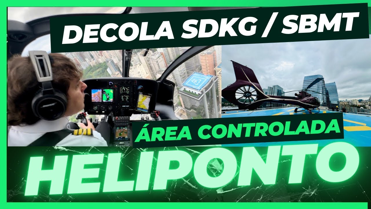 Decolando helicóptero do heliponto SDKG área controlada de São Paulo para o Campo de Marte /SBMT