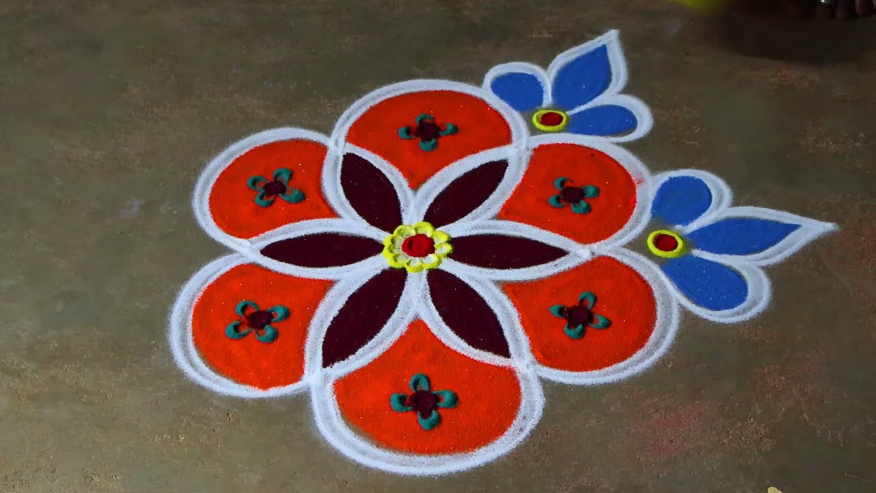 Maasi madham 2026🌻flowers rangoli kolam 🌻3*2  beautiful kolangal 🌻 pandaga muggulu