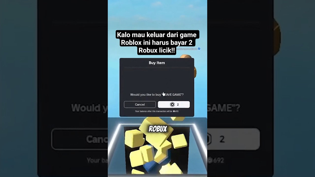 Youtuber Roblox paling LICIK😡...dia ngebuat game roblox kalo keluar harus bayar robux