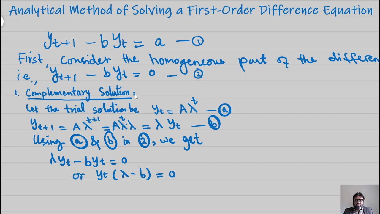 Part 2 -Analytical method to solve a linear first order difference equation