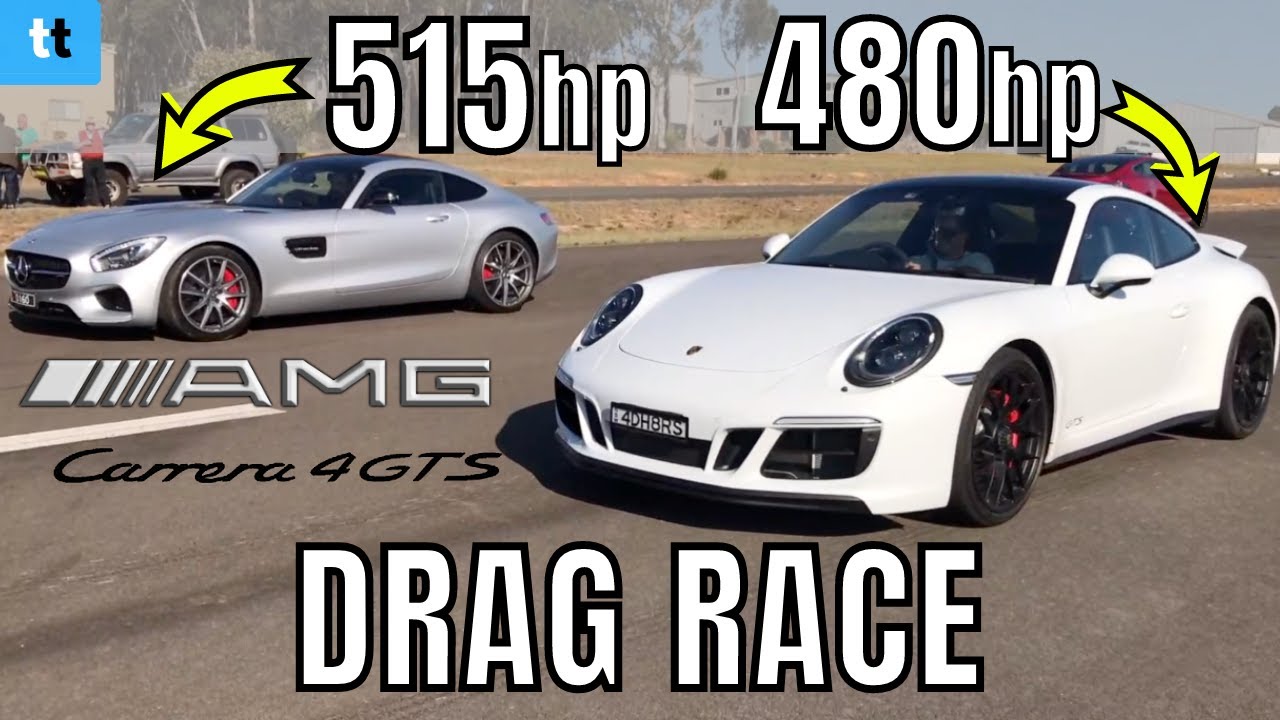 DRAG RACE: Mercedes AMG GT S vs Porsche 911 Carrera 4 GTS