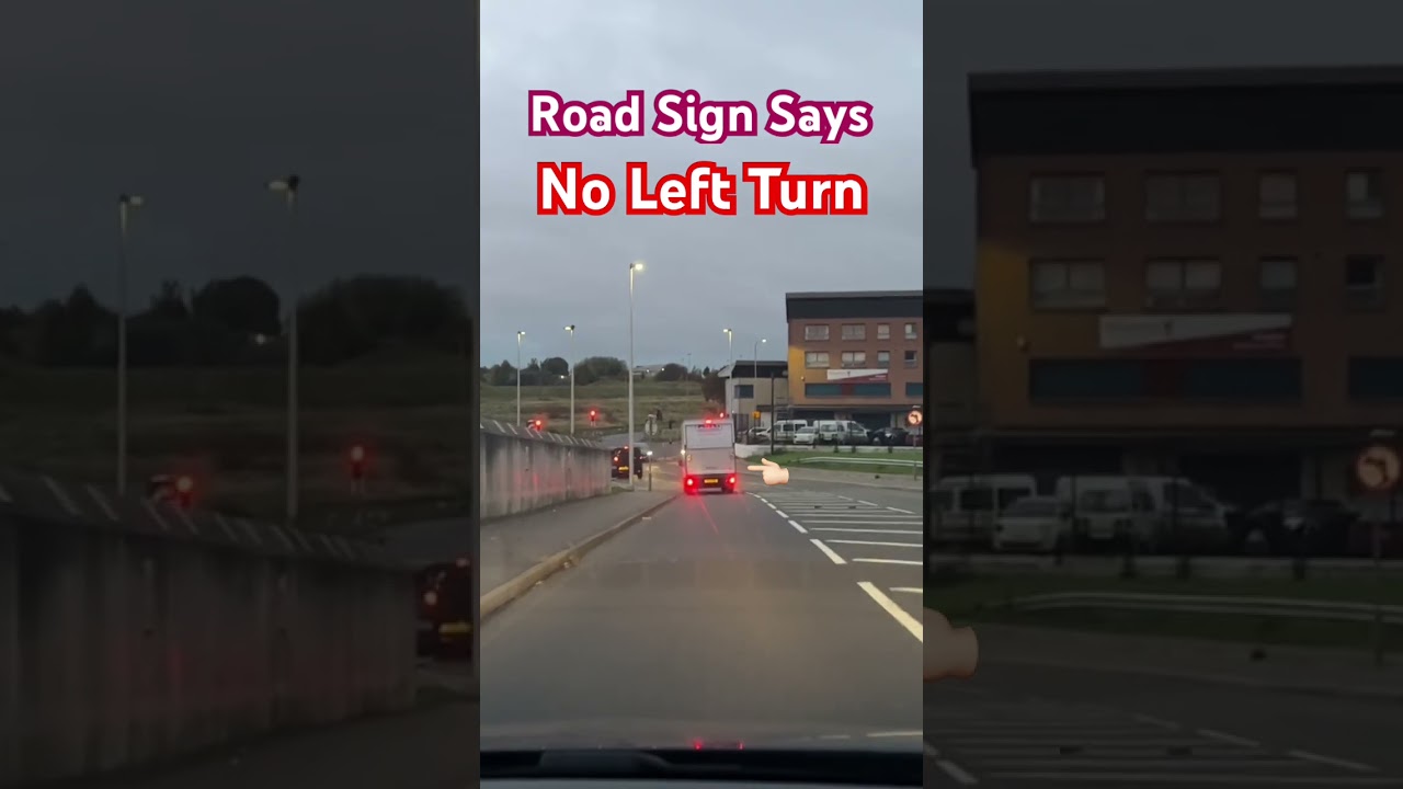 Vehicle ignoring No left turn road sign #ukdriving #roadsafety