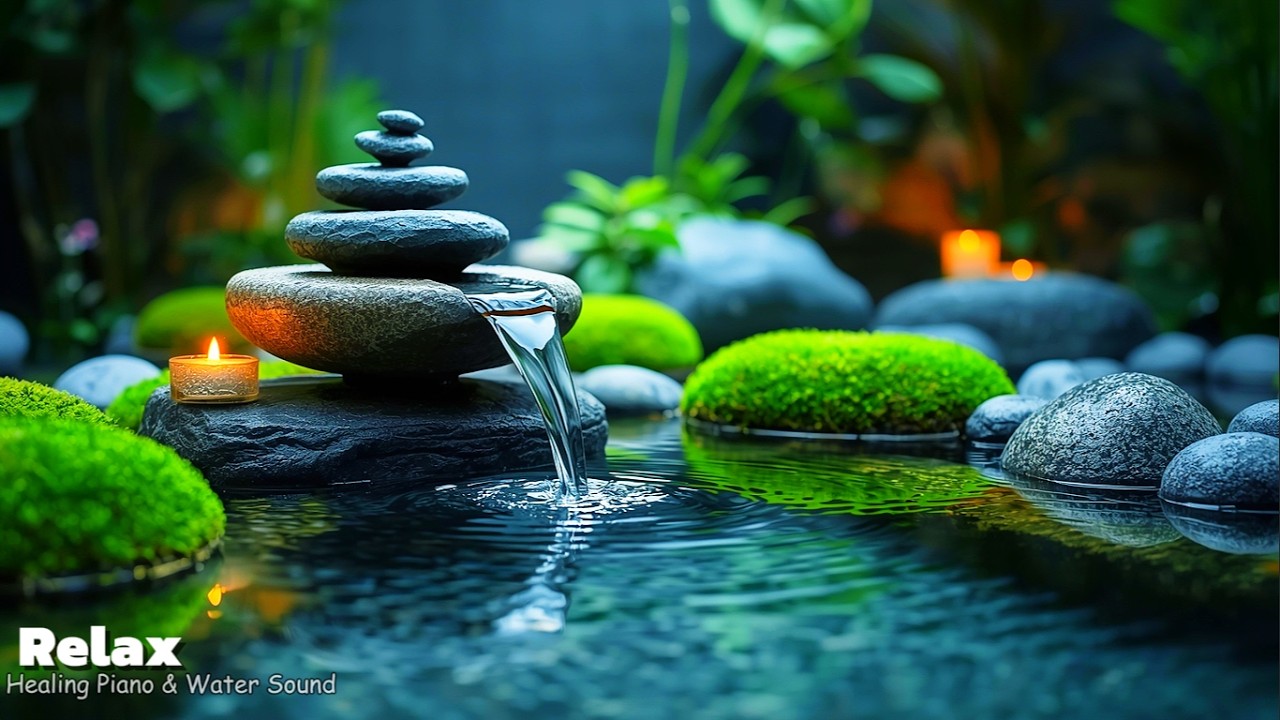 Relaxing Healing Music 🌸 Japanese Zen Garden Water Sounds for Deep Sleep