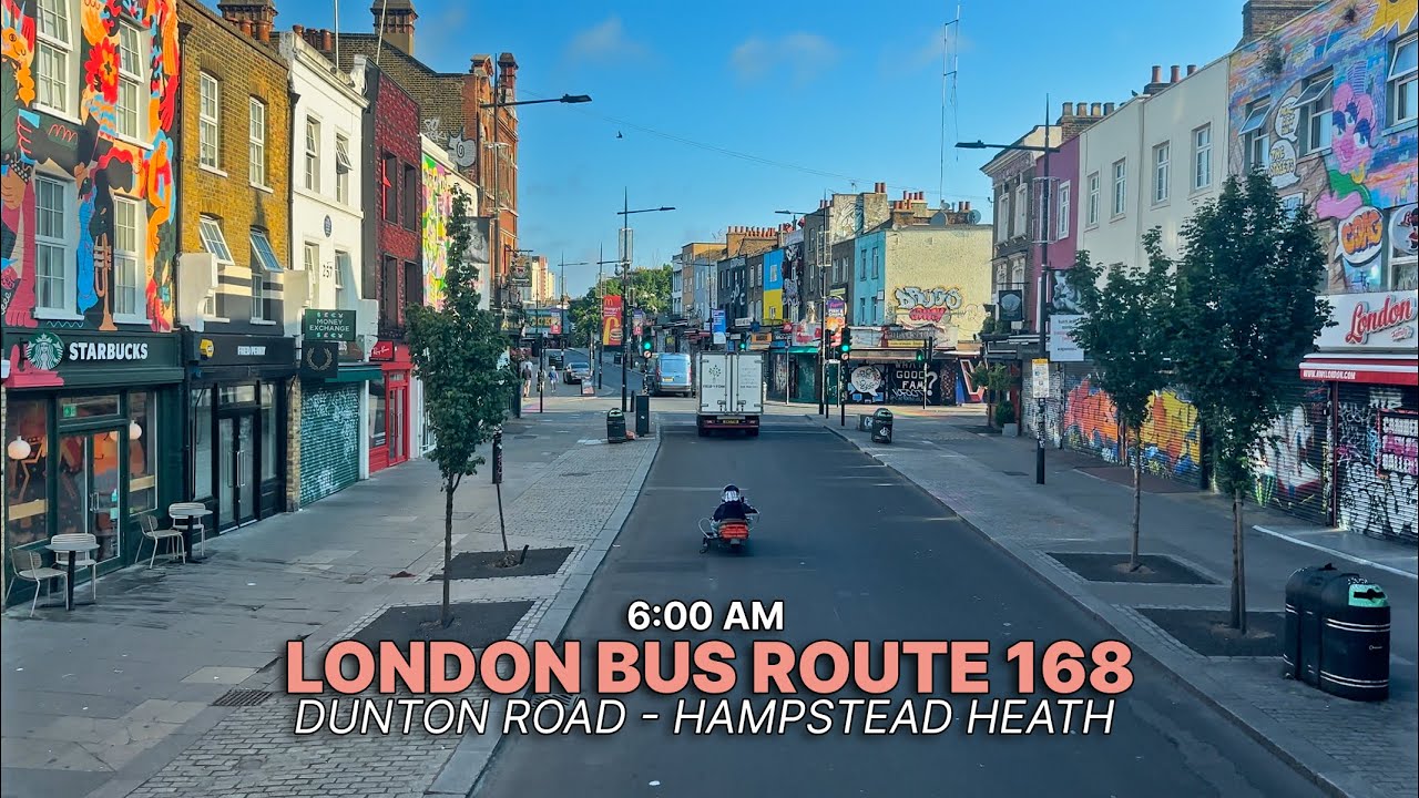 Discover London from a Double Decker Bus: London Bus Route 168 from Camberwell to Hampstead 🚌