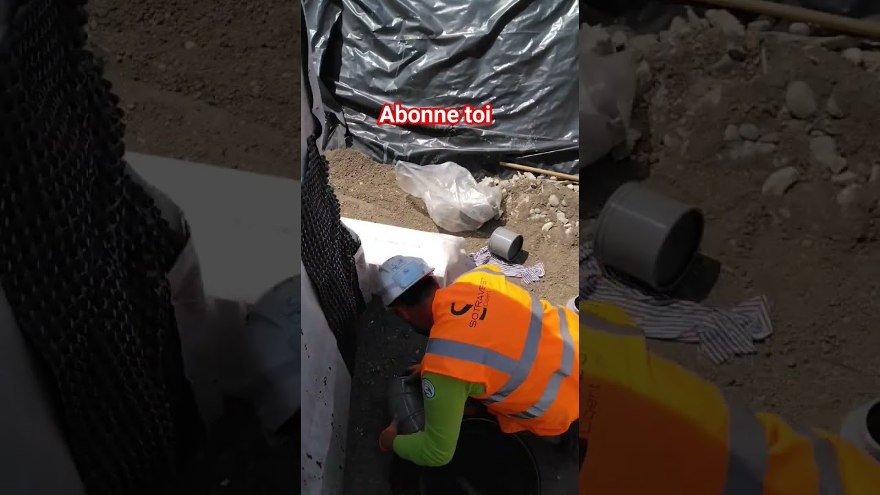 pose de drain polystyr&egrave;ne #drain #tp #truck