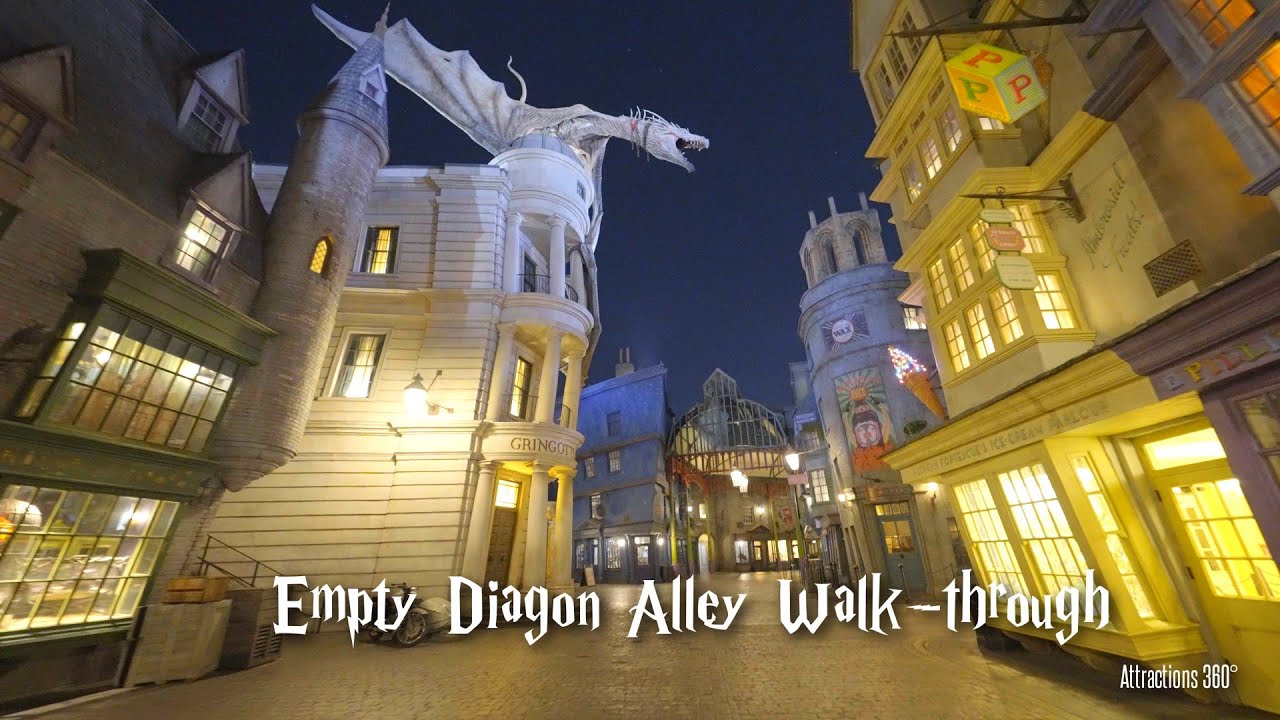 EMPTY Diagon Alley Walkthrough at Universal Studios Florida | Universal Orlando | Nighttime Tour