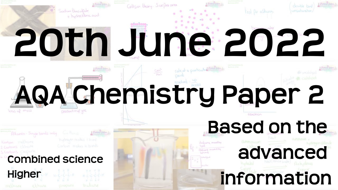 AQA Chemistry Paper 2 Revision - 20th June 2022 - GCSE Combined Science Higher Exam