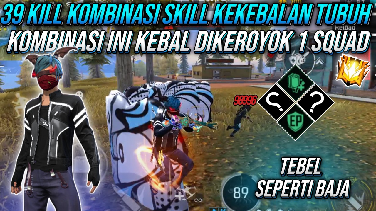 39 KILL SOLO VS SQUAD PAKE KOMBINASI SKILL KEBAL DIKEROYOK 1 SQUAD TETAP HIDUP!!