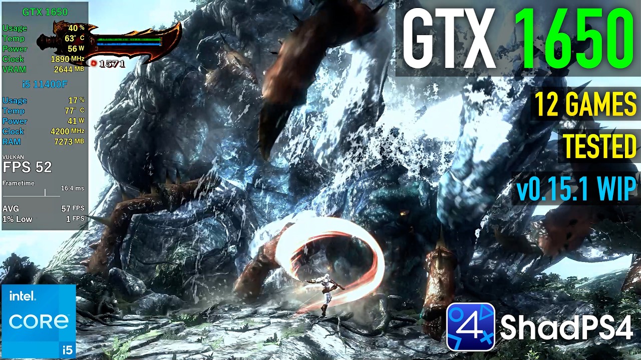 GTX 1650 - New ShadPS4 v0.15.1 WIP - Tested in 12 Games (PS4 Emulator)