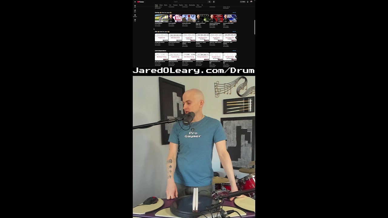 Q&A while I practice flam five grid (Portrait)