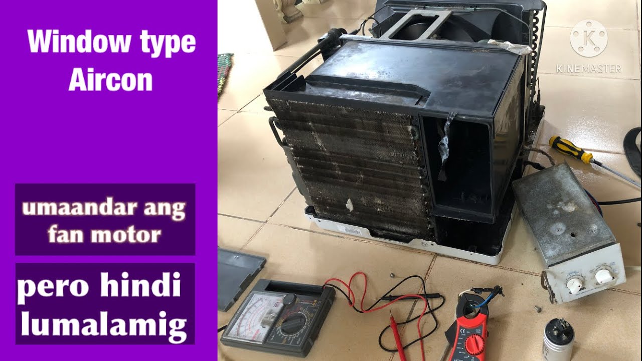 Window type aircon | umaandar ang fan motor pero hindi lumalamig