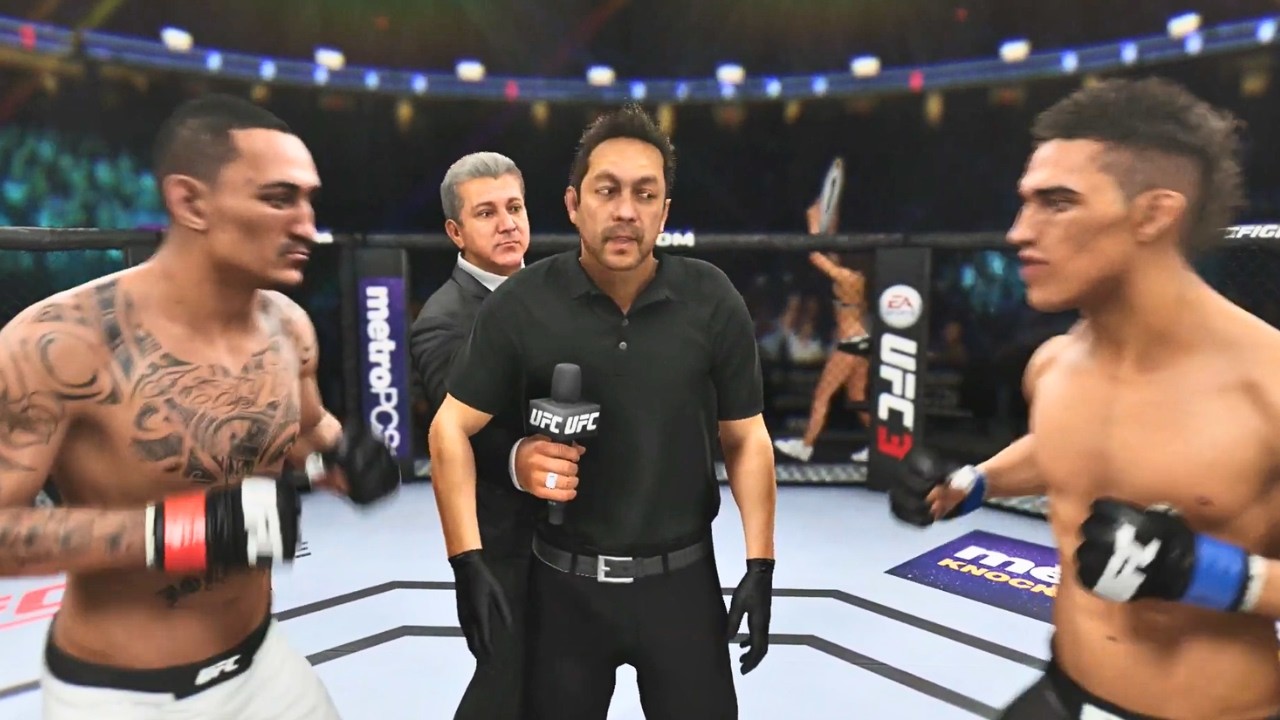 Max Holloway vs Charles Oliveira FULL FIGHT | UFC 3 AI Simulation Gameplay (CPU vs CPU)