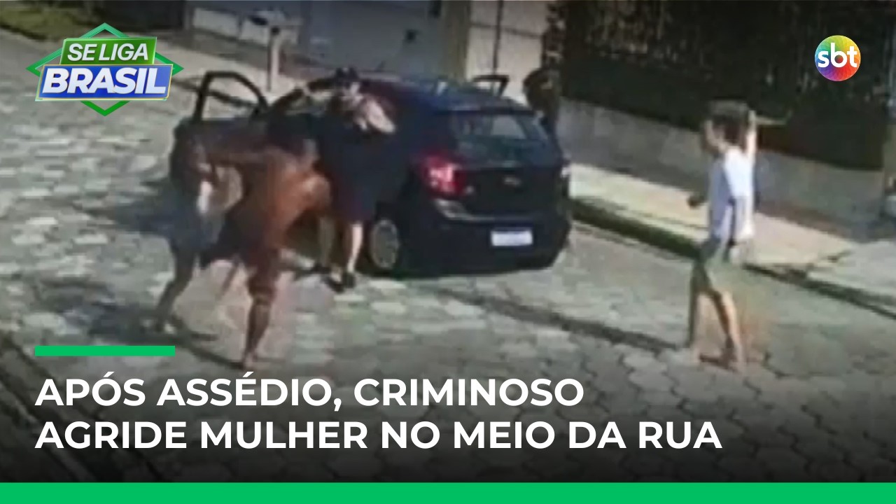 Homem faz coment&aacute;rios de cunho sexual e agride mulher e adolescente na rua | #SeLigaBrasil