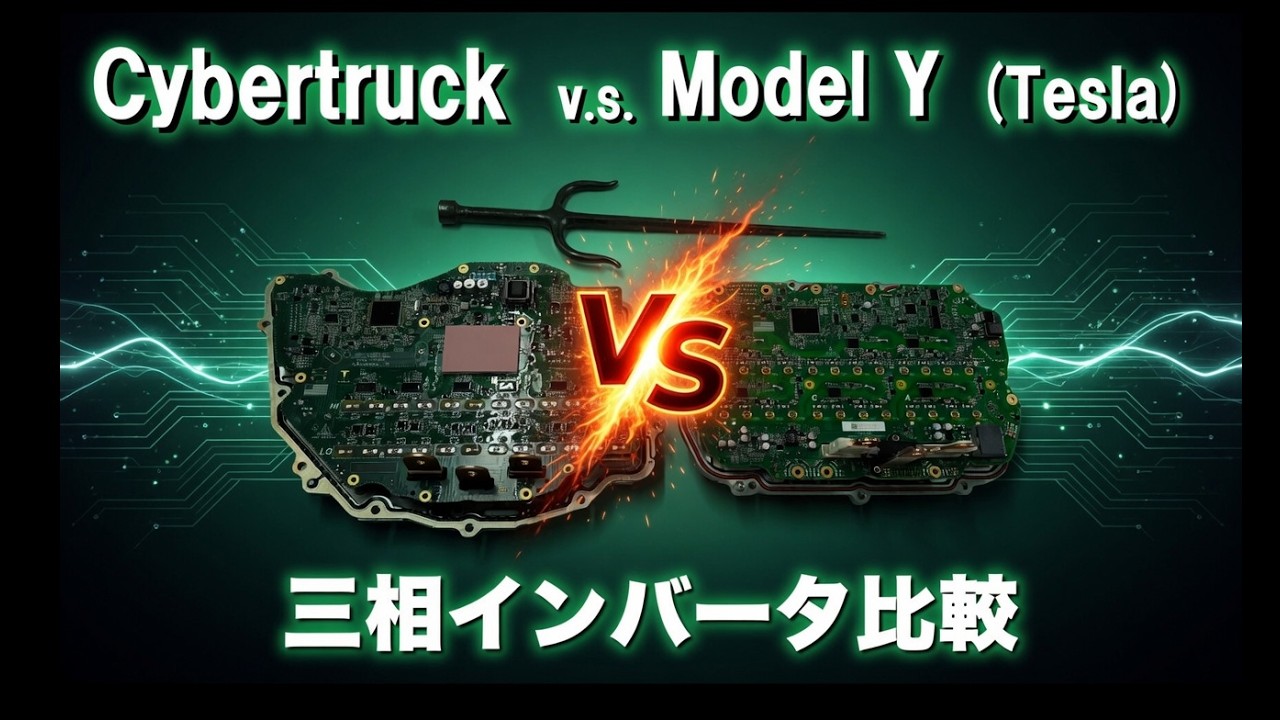 【テスラ分解】サイバートラック v.s. モデルY【三相インバータ】