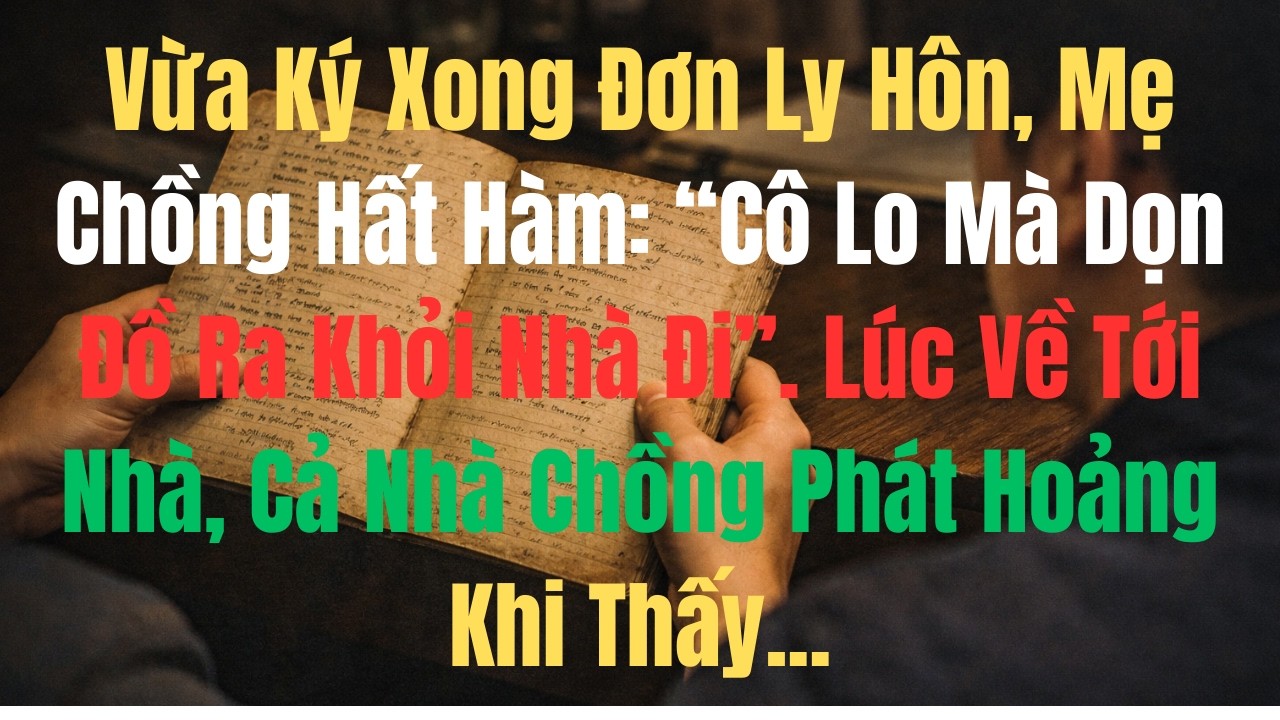 Vừa Ký Xong Đơn Ly Hôn, Mẹ Chồng Đuổi Thẳng: “Cút Khỏi Nhà Tôi!” – Nhưng Cái Kết Khiến Cả Nhà .....