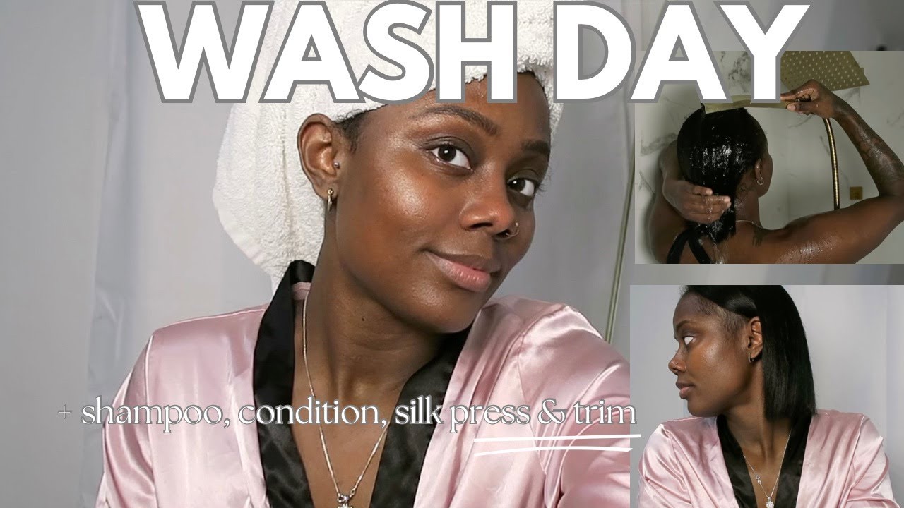 Step By Step Wash Day Silk Press On Natural Hair