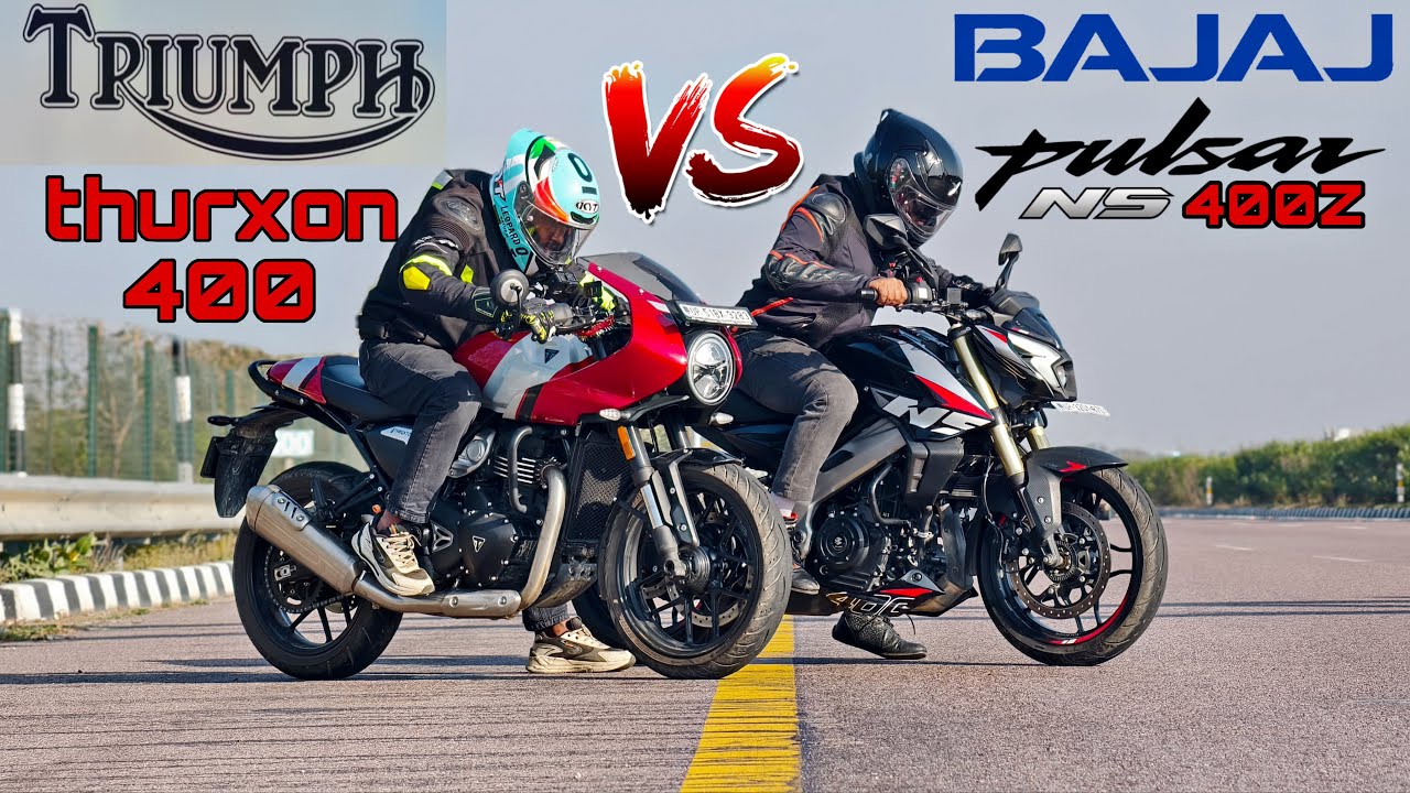 Triumph Thruxon 400 VS Pulsar ns400z drag race🏁