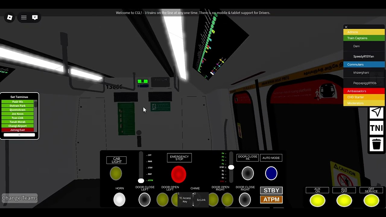 Roblox CGL Alstom R151 Set 865/866 From CG1 Expo to CG2 Changi Airport