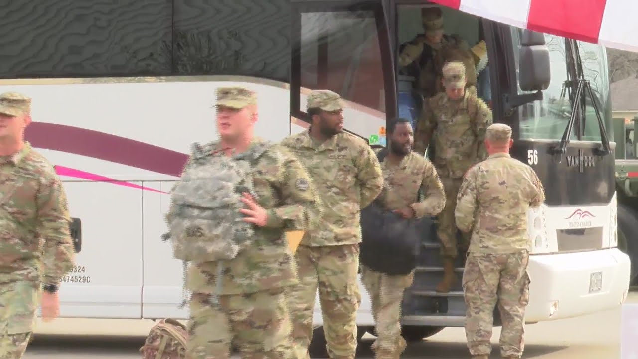 Soldiers return home after a nine month deployment