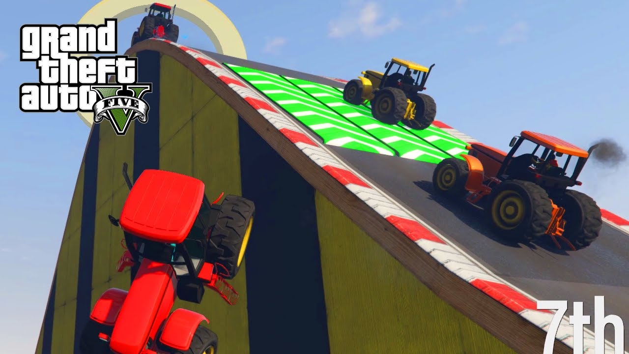 GTA V - 8 BOEREN IN EEN TREKKER RACE!