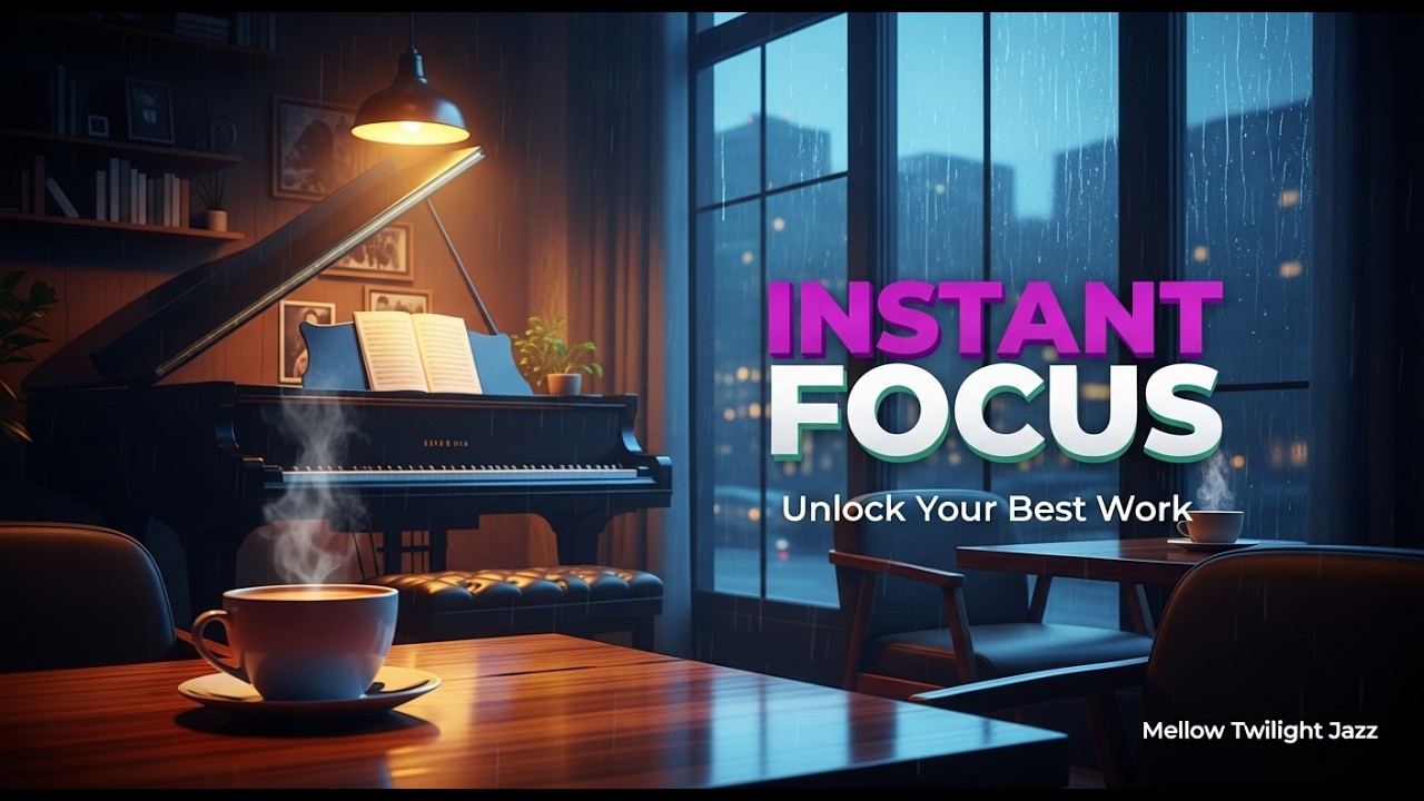 Relaxing 2 HR Smooth Jazz Piano ☕ Work, Study & Sleep Music  Cafe Ambience 4K Focus