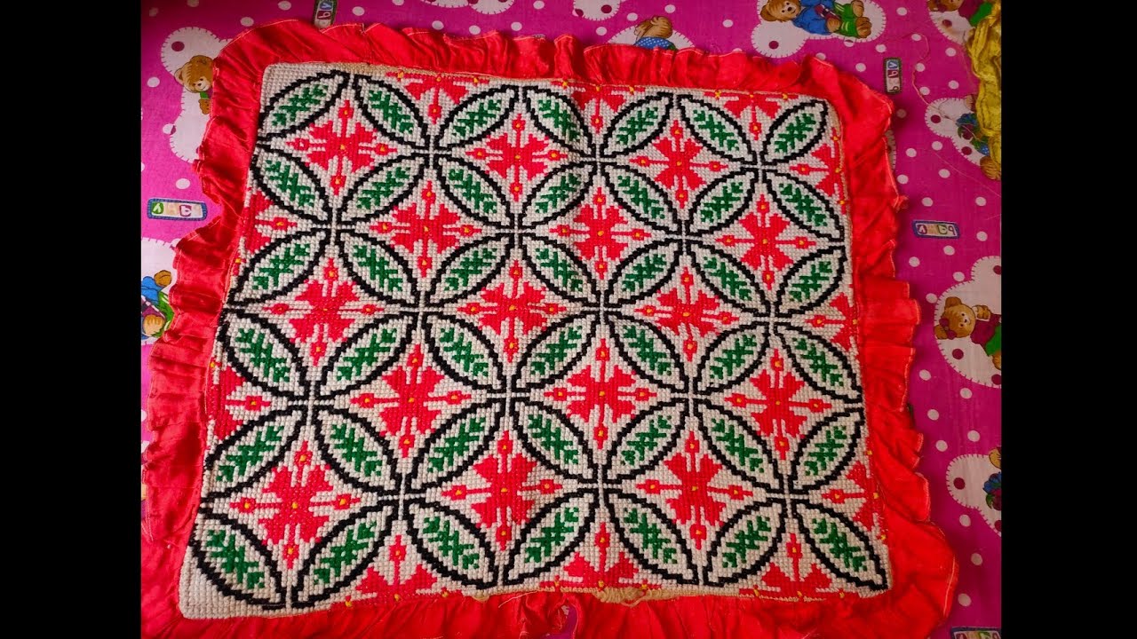 Cross stitch Asan design/Bhorat Asan design/hand embroidery/Asan making/door mat making easily