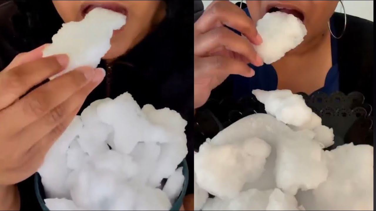 CRUNCHY REFROZEN POWDERY ONLY  BITES #iceasmr 