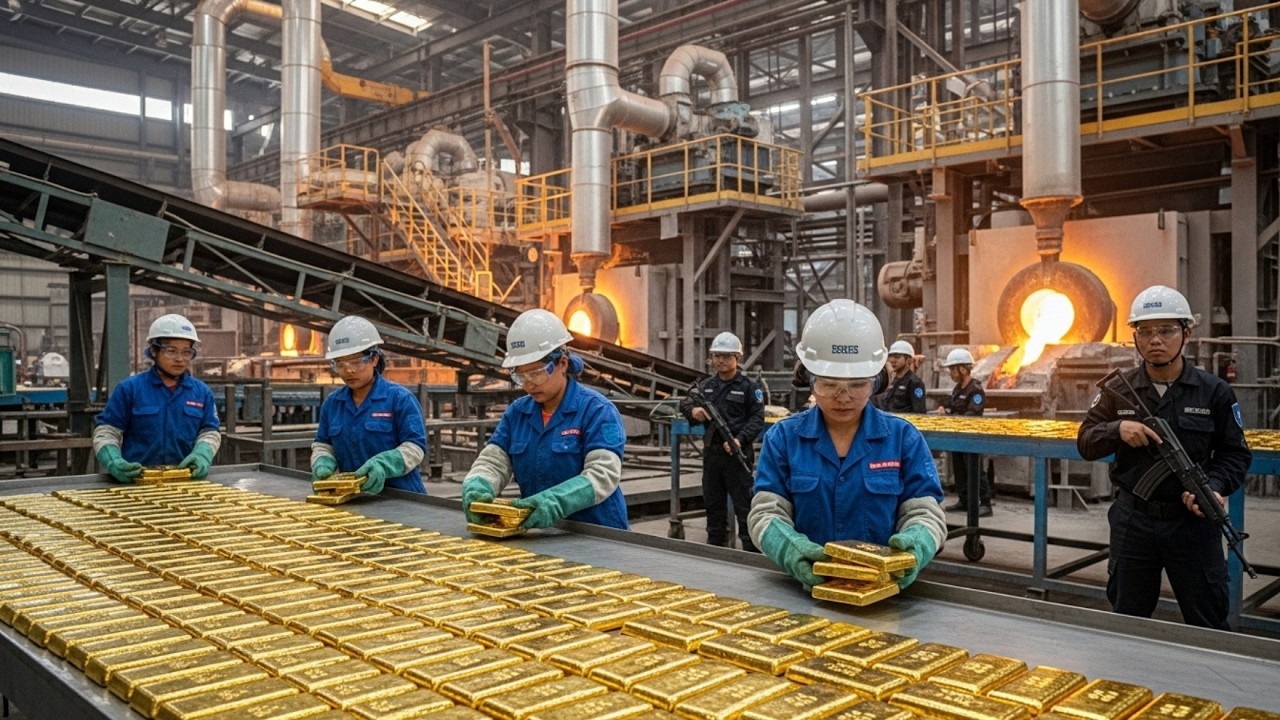 Inside the Largest 24K Gold Factory – Full Process How Raw Mining Ore Becomes Pure Gold Bars